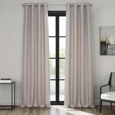 Imagem de HPD Half Price Drapes Cortinas de linho com ilhós, cortinas de escurecimento para quarto e sala de estar (1 painel), 127 cm L x 278 cm, argila