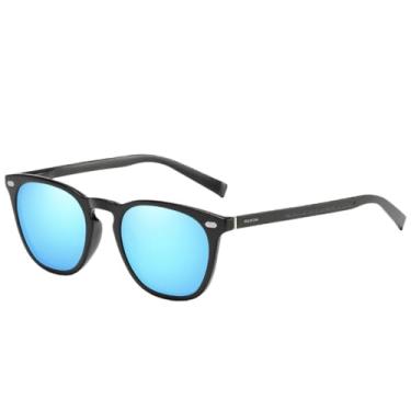 Imagem de Tsctswk Óculos de sol esportivos polarizados para homens e mulheres, lentes polarizadas com proteção UV com armação de desempenho, Lente azul gelo e armação preta