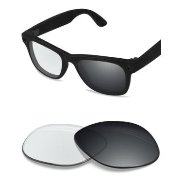 Imagem de BLAZERBUCK Lentes de reposição polarizadas anti-sal para óculos RayBan RW4012 Wayfarer (Gen 2) 53 mm AI Glasses, Transparente a prata fotocromática, 0