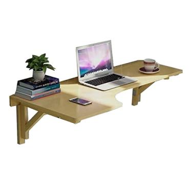 Imagem de Mesa dobrável de parede em forma de L, mesa de canto de computador para escritório doméstico, grande estação de trabalho de armazenamento de escrita para jogos (140 x 60 cm)