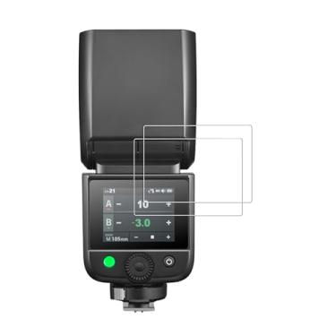 Imagem de WUNIAK Protetor de tela para flash Godox V480/V480-C, película de vidro temperado HD para tela sensível ao toque Godox V480, rigidez 9H, sensível ao toque, antiimpressões digitais, pacote com 2.