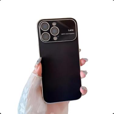 Imagem de Capinha Premium com Efeito Futurista – Compatível com Smartphones de 6,1" e 6,7" (Modelos 2023/2024) – Vidro Fosco + Alta Proteção (Preto, 13 Pro Max)