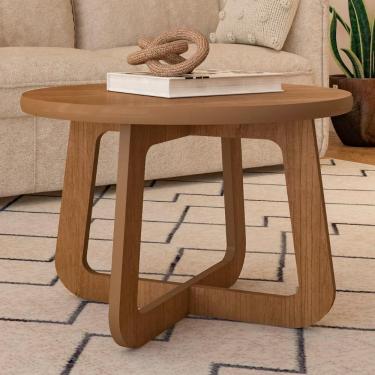 Imagem de Mesa Centro Redonda 65cm Para Sala Mdf Rexxar Cinamomo A09 - Mpozenato