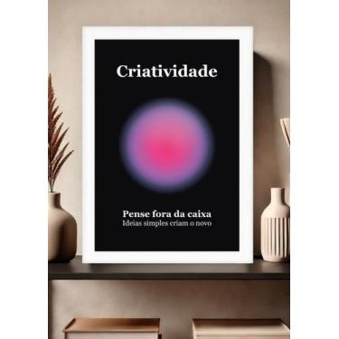 Imagem de Quadro Arte/Ideia/Criatividade com Vidro e Moldura Branca Tamanho:21cm