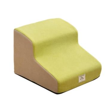Imagem de Bothyi Escada para cães, 2 degraus, rampa para animais de estimação, capa removível, antiderrapante, escada compacta para gatos, sofá, cama, carro e casa, Amarelo E Cáqui