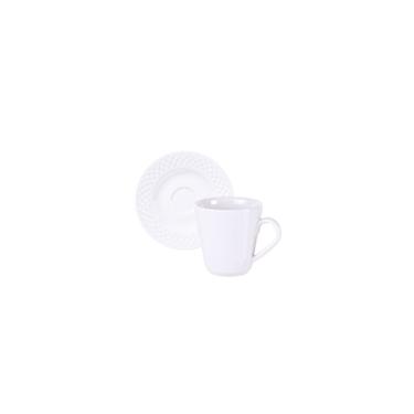 Imagem de Conjunto Xícara E Pires De Café Tramontina Ingrid Em Porcelana Decorada 70 Ml 2 Peças