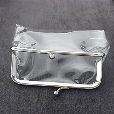 Imagem de Bolsa clutch de PVC transparente, porta-moedas com moldura transparente para mulheres, pequena bolsa noturna para shows e eventos esportivos