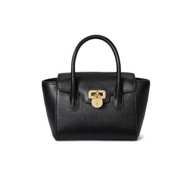Imagem de Lauren Ralph Lauren Bolsa curtidor pequena de couro granulado, preta, Preto, One Size