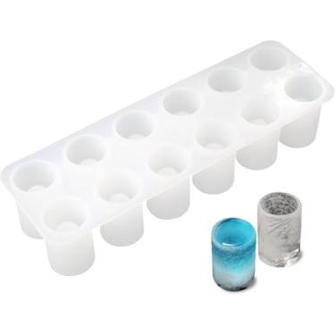 Imagem de Formas de gelo de silicone para freezer com 12 cavidades, cubos de gelo reutilizáveis de uísque, cada um com 17 g