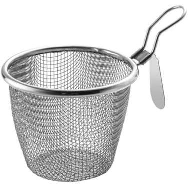 Imagem de Cesta de macarrão de aço inoxidável, coador de macarrão de bolinho de massa de aranha, coador de malha fina com alça