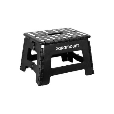 Imagem de Banqueta Dobrável Antiderrapante Preta - 22cm - Paramount