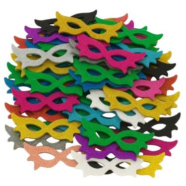 Imagem de 100 Enfeite Mini Mascara EVA Carnaval - Festas - Laço Pet Lacinhos -Outros (Azul Anil)