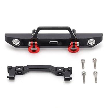 Imagem de Conjunto de pára-choque dianteiro Ainoli RC com montagem de pára-choque para AXIAL SCX24 90081 1/24 RC peças de atualização de carro (Preta)