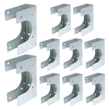 Imagem de Singring 10 peças de sapatos de metal para 2 pregos, 12,7 cm de altura, 3,9 cm de largura, serve para tubos de até 5,5 cm, protetores resistentes para suporte de tubos, compatível com código IBC/IRC