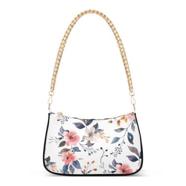 Imagem de CEBUGI Bolsas transversais femininas bolsa de ombro floral bolsa clutch elegante com alça de corrente