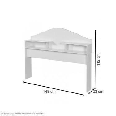 Imagem de Cabeceira Evelyn Casal 140 Branco - Carmolar