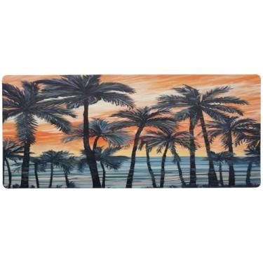 Imagem de Wassud Palmeiras ao pôr do sol Mouse pad organizador de mesa grande teclado de computador tapete de mouse pad material de escritório 80 cm x 30 cm