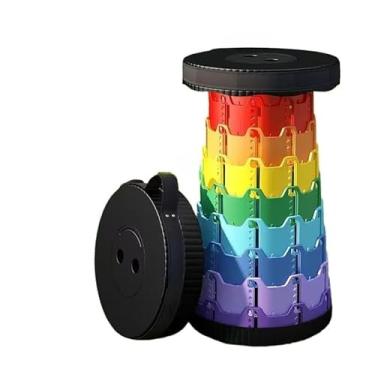 Imagem de Banqueta Retrátil Portátil para Pesca Camping até 150kg com Alça Telescópica Banco Dobrável Compacto(preto colorido)