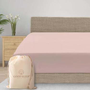 Imagem de Good Sleep Bedding Lençol com elástico Twin GG 1000 fios extra longo Twin XL, macio e respirável com bolso profundo de 41 cm, 100% algodão egípcio - Blush