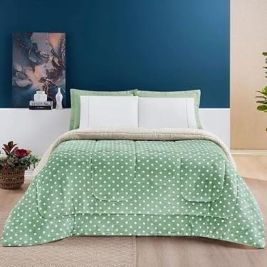 Imagem de Cobertor edredom grosso macio lã de ovelha sherpa coberdrom SOLTEIRO QUEEN e KING (Salvia Poá, Queen)