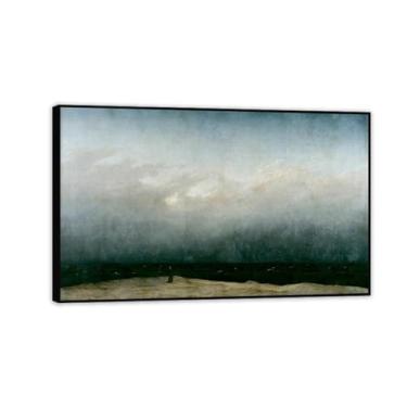 Imagem de O Monge à beira-mar por Caspar David Friedrich impressões em tela bem decoração The World Classic Art Reproduções de arte grande giclée arte de parede para sala de estar decoração de casa 110 x 70 cm