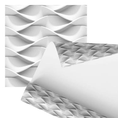 Imagem de Papel de parede Decorativo 3D Ondulado Branco, 2,80 Metros, Textura Moderna para Parede Interior