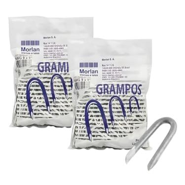Imagem de 2 Un Grampo Cerca Aroeira 9x1 1kg Para Fixar Arames Morlan