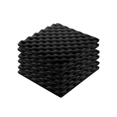 Imagem de 6 peças de Espuma Acústica Isolante Som Absorvente para Parede Atenuação Ruído Estúdio Gravação Sala Vídeo Home Theater