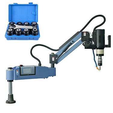 Imagem de Máquina de roscar elétrica M4-M24 com sistema de pulverização automática de óleo pinças de torneira de 1100 mm Máquina de rosca elétrica 0-550RPM/min 360 graus flexível