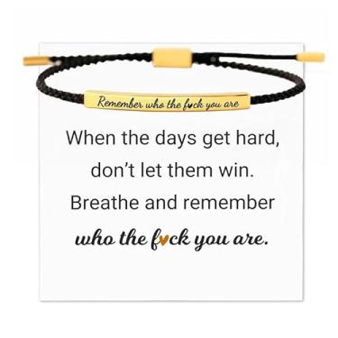 Imagem de Pulseira Remember Who The F You Are Joias motivacionais inspiradoras para mulheres Dont Let The Hard Days Win Moderna Moda Presentes de Amizade para Mulheres Presentes de Natal Dia dos Namorados