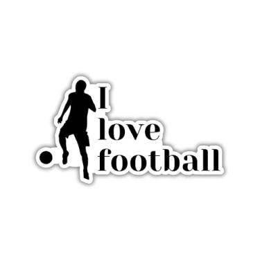 Imagem de Adesivo I Love Football, design gráfico de coração e futebol, adesivo único