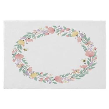 Imagem de Wassud Tapete de porta de grinalda 61 x 89 cm, tapete de área lavável antiderrapante com suporte de borracha, tapete macio e macio para sala de estar, quarto, entrada, entrada