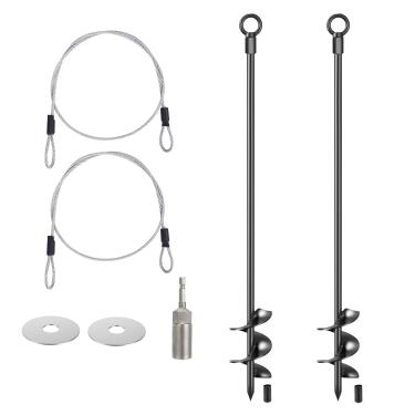 Imagem de hannger 2 peças de âncoras de solo de 76.2 cm kit de âncoras para galpões de aço sólido de 12 mm, hélice de rotação tripla para galpões, garagem, dossel, gazebo, trampolim, casa móvel