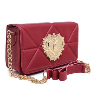 Imagem de Bolsa Feminina Transversal Pequena De Ombro Alça De Corrente (Vermelho)