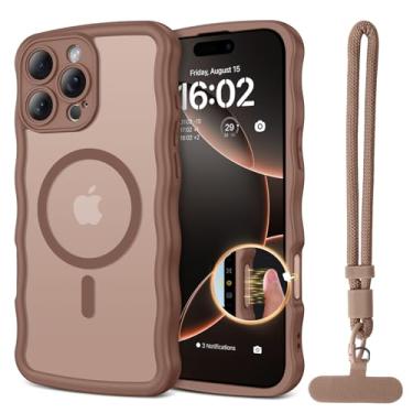 Imagem de BENTOBEN Capa magnética para iPhone 16 Pro Max de 6,9 polegadas, [compatível com Magsafe] Proteção total da câmera linda moldura ondulada fina fosca à prova de choque bumper feminina masculina capa de