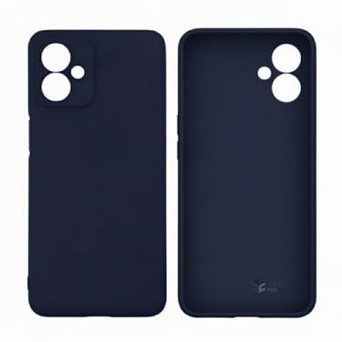 Imagem de Capa Silicone Veludo Premium Compatível Motorola Moto G54 com Proteção Completa. (Azul Marinho)