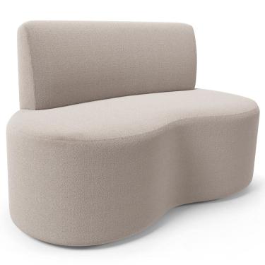 Imagem de Sofá 2 Lugares Orgânico Para Sala de Estar Living Larissa L02 Bouclê Creme - Lyam Decor