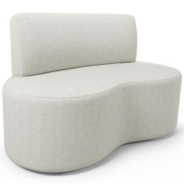 Imagem de Sofá 2 Lugares Orgânico Para Sala de Estar Living Larissa L02 Linho Cru - Lyam Decor