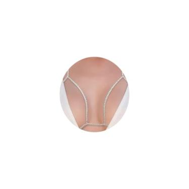 Imagem de Corrente de sutiã com corrente de diamante, corrente corporal feminina, sexy, biquíni, boate, corrente corporal, joia, one size fits all, Strass + cobre + aço inoxidável, artificial