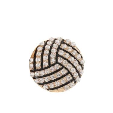 Imagem de Broche de futebol com strass para mulheres e homens delicados pinos de cristal bola americana rugby basquete vôlei beisebol esportes coleção de joias presentes, Large, Liga de aço, Zircônia cúbica