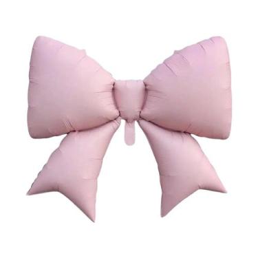 Imagem de Balão De Alumínio Grande Em Forma De Laço Rosa Para Revelação De Gêner