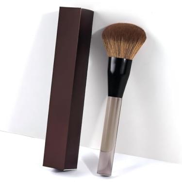 Imagem de Um pincel de pó para ponta dos dedos, amigo da pele, blush, sombra e iluminador para criar um visual de maquiagem natural (preto)