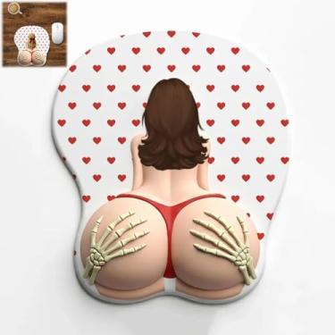 Imagem de Husband Property Tapete de mouse 3D com descanso de pulso, descanso de pulso ergonômico em gel, base de borracha antiderrapante, mouse de silicone macio para mesa de escritório, presente personalizado