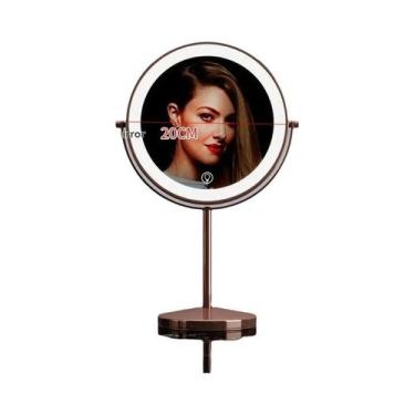 Imagem de Espelho De Maquiagem LED Ajustável De Altura Com Dupla Face, Luz Teles