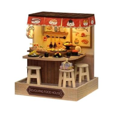 Imagem de Kit De Montagem De Mini Casa De Bonecas De Madeira DIY, Quebra-Cabeça 