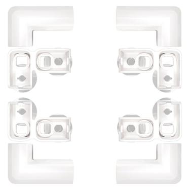 Imagem de FXW Cercadinho de acrílico para cães, conjunto com 2 fivelas em L complementares para compartimento, para cercadinho de 76/89 cm, branco