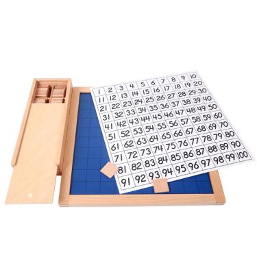 Imagem de Placa de reconhecimento de números Montessori 1-100 para crianças de 3 a 5 anos