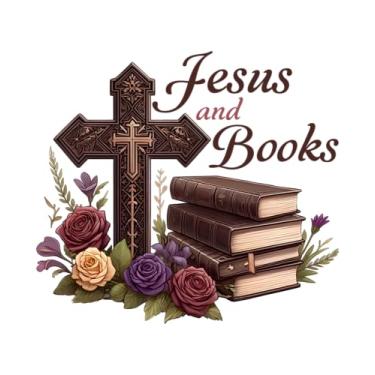 Imagem de Adesivo Jesus and Books – Conjunto de 3 adesivos cristãos holográficos à prova d'água – Decalque de livros baseado na fé para Kindle, laptop, garrafa de água – presente cristão para mulheres