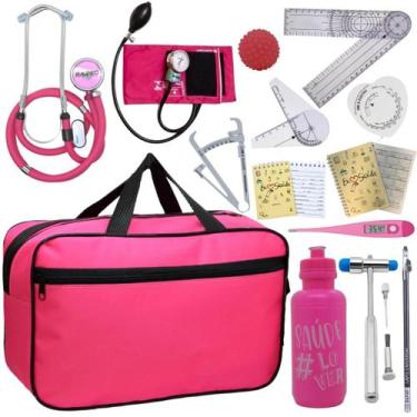 Imagem de Kit Bolsa Fisioterapia Acadêmico Martelo Buck Goniômetro Fita Imc - In