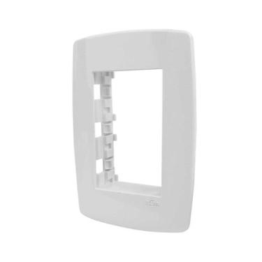 Imagem de Espelho Placa 4x2 com Suporte para 3 Módulos Linha Slim Ilumi - (Ref.: